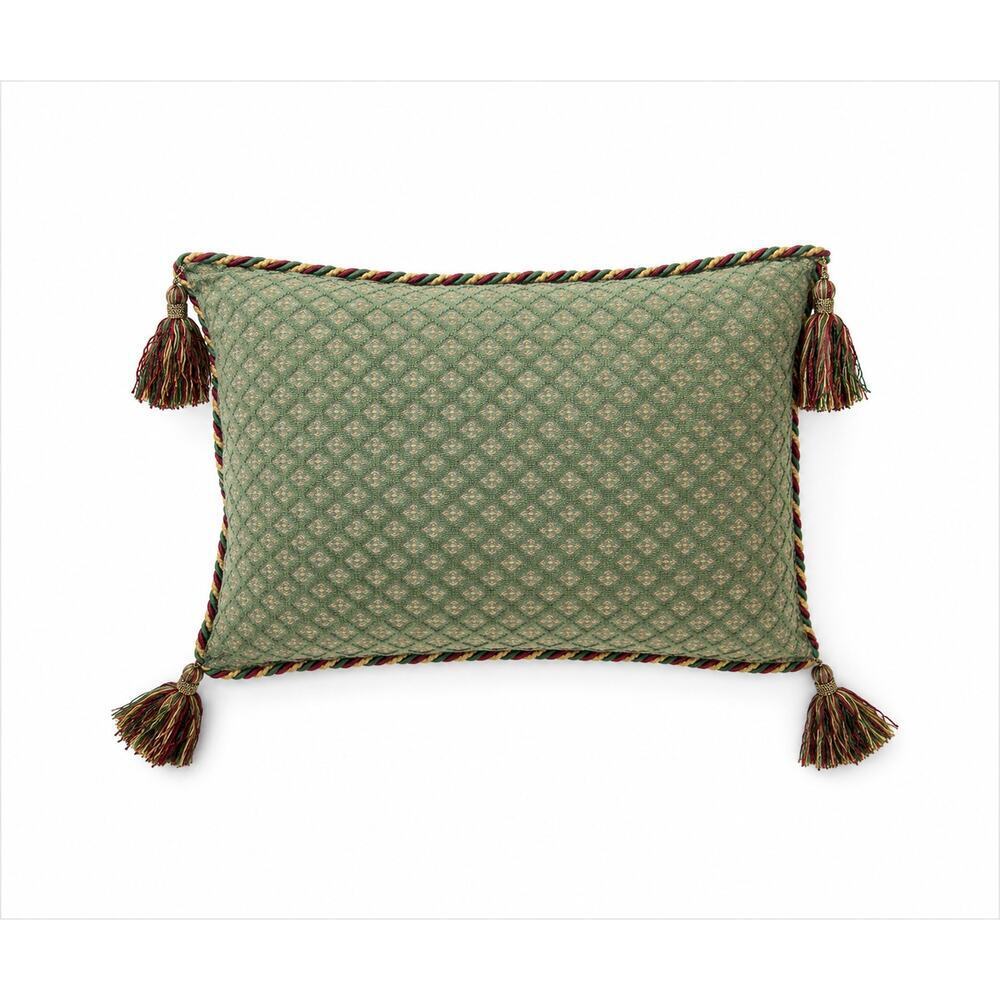 Passamaneria Toscana Tassel Accent Pillow Textured Lattice